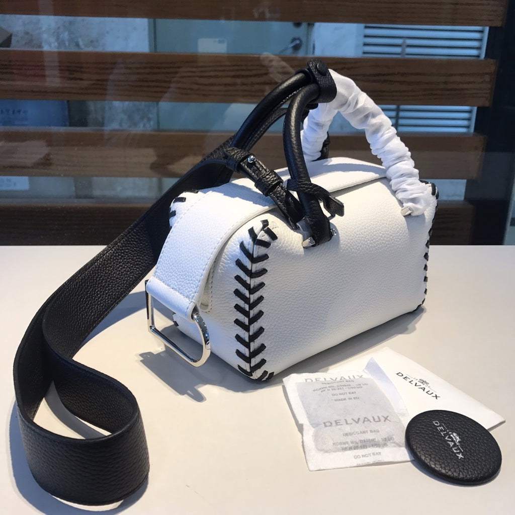 Delvaux Cool Box Mini Bohème Stitch White