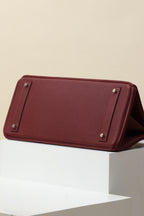 Shoulder Birkin Style Leather Burgundy