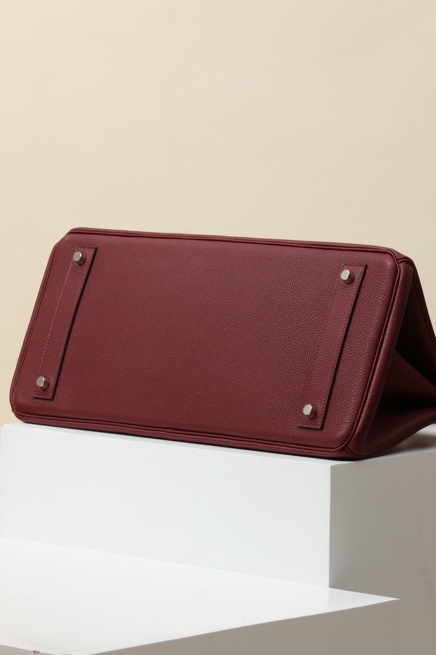 Shoulder Birkin Style Leather Burgundy