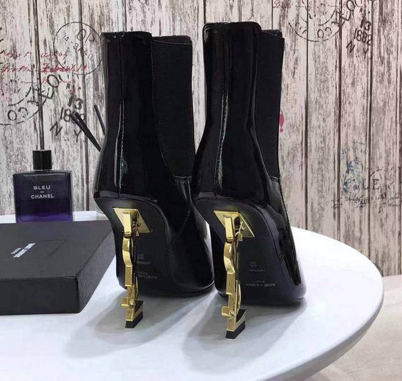 bota de cano curto Saint Laurent gold