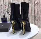 bota de cano curto Saint Laurent gold