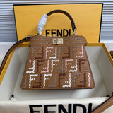 Fendi Peekaboo ISeeU FF Interlace Marrom