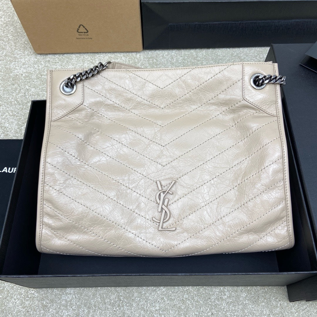 Saint Laurent Niki Shopping Bag Off-White Taupe