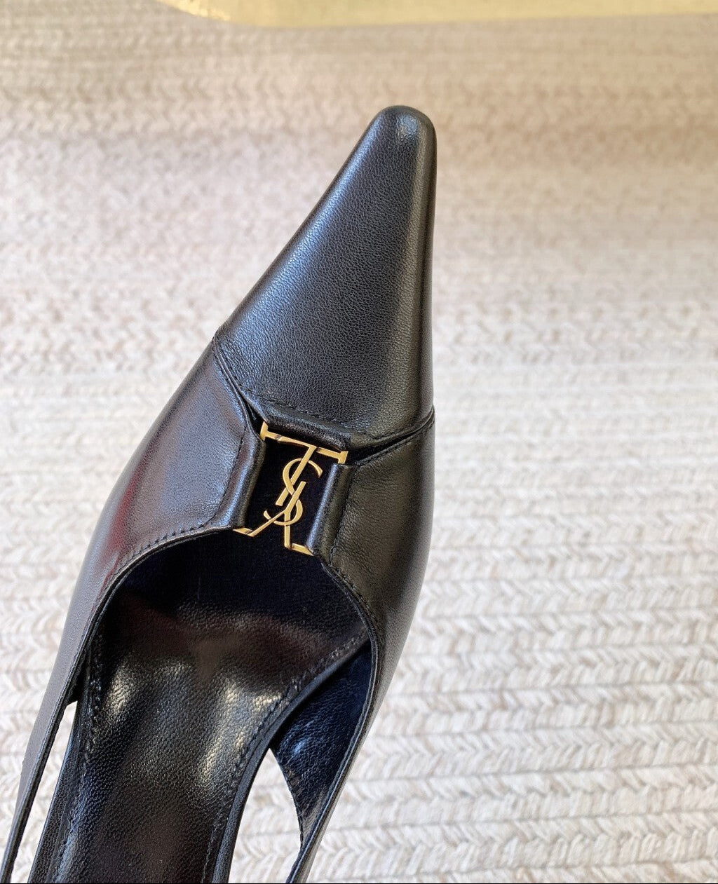 Scarpin Slingback Babylone Breteuil Black Saint Laurent Black  75 mm