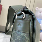Gucci GG Monogram Messenger Bag Green