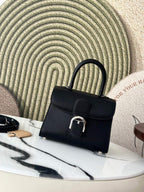 Delvaux Brillant Mini Leather Bag Black Ferragens Prata