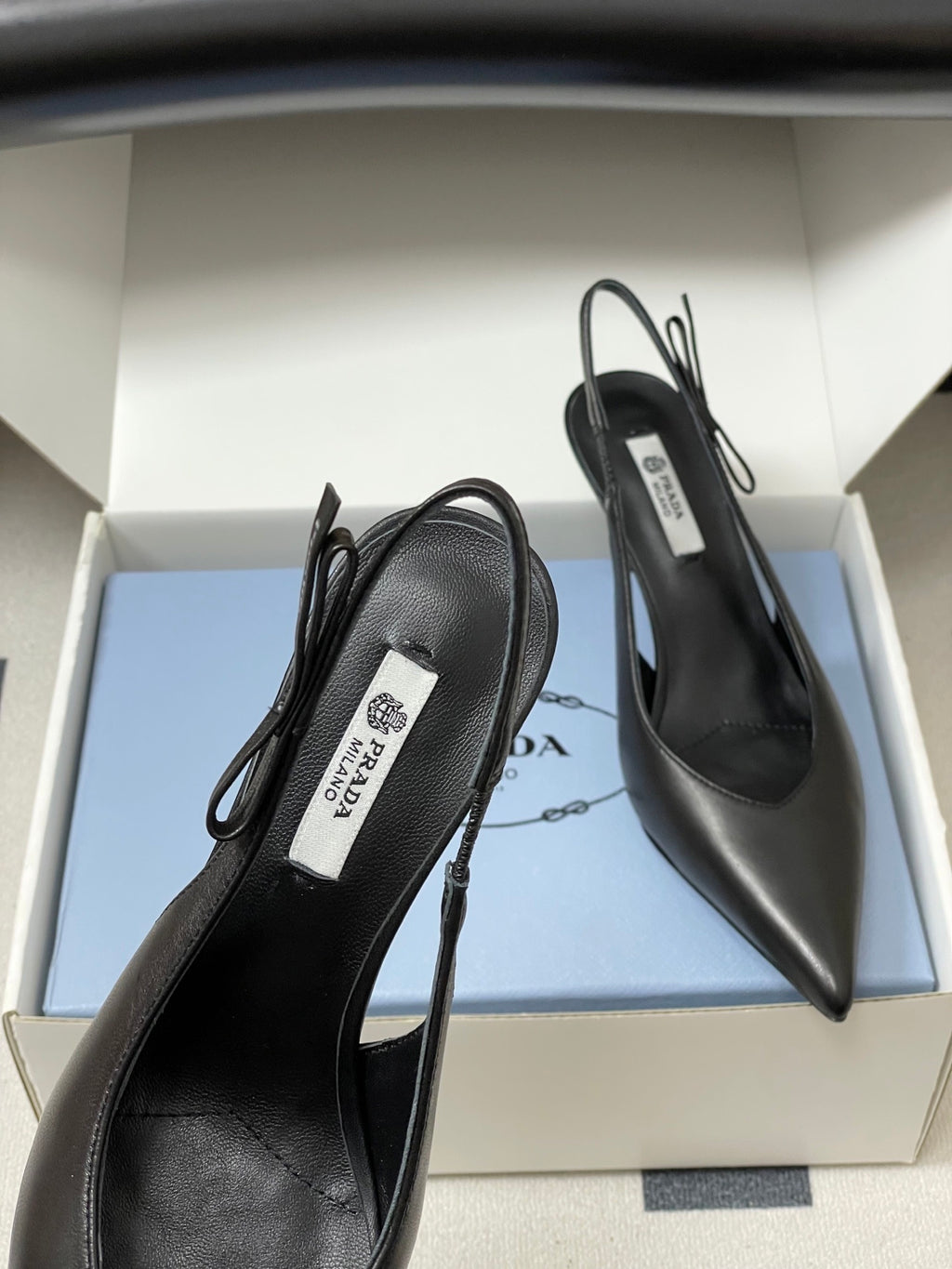 Prada  Slingback Pumps  Black Matte