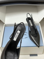 Prada  Slingback Pumps  Black Matte