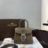 Delvaux Brillant Mini Leather Bag Taupe Ferragens Prata