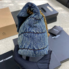 Bolsa Saint Laurent Puffer Denim Small Shoulder Bag