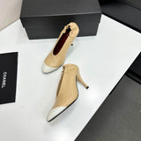 Chanel em Couro Lambskin Bicolor Bege e Branco