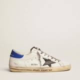Golden Goose Super-Star White Leather Black Python Star Blue Tab