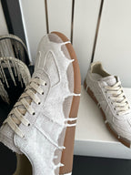Maison Margiela Replica Low "Paint Drip Bianchetto Linen/Canvas