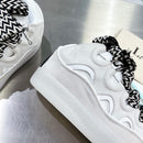 Lanvin Leather Curb Sneaker White