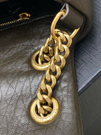Yves Saint Laurent Calypso Lambskin Brown Ferragens Douradas