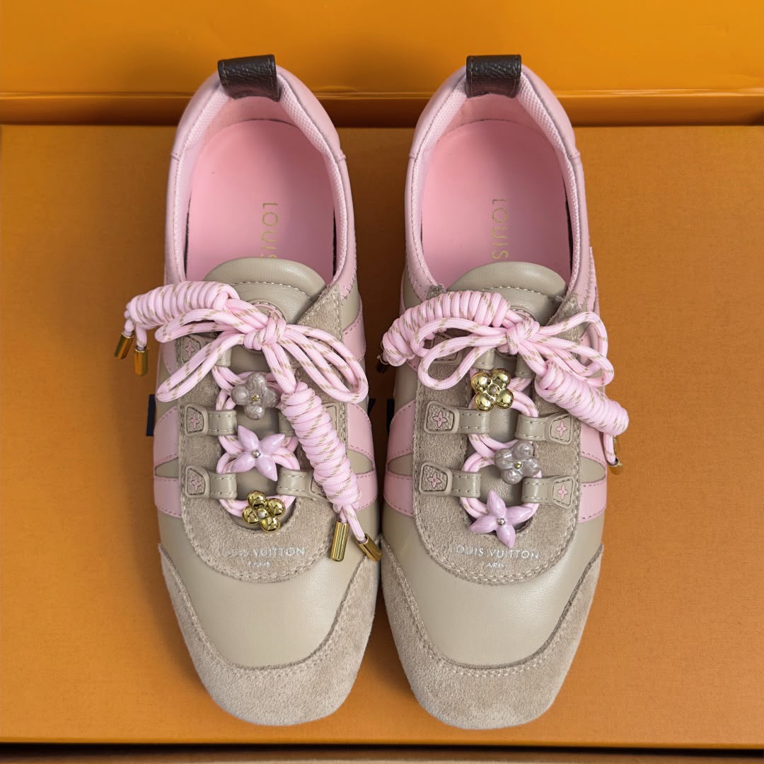 Sneakerina LV Beige White Pink .