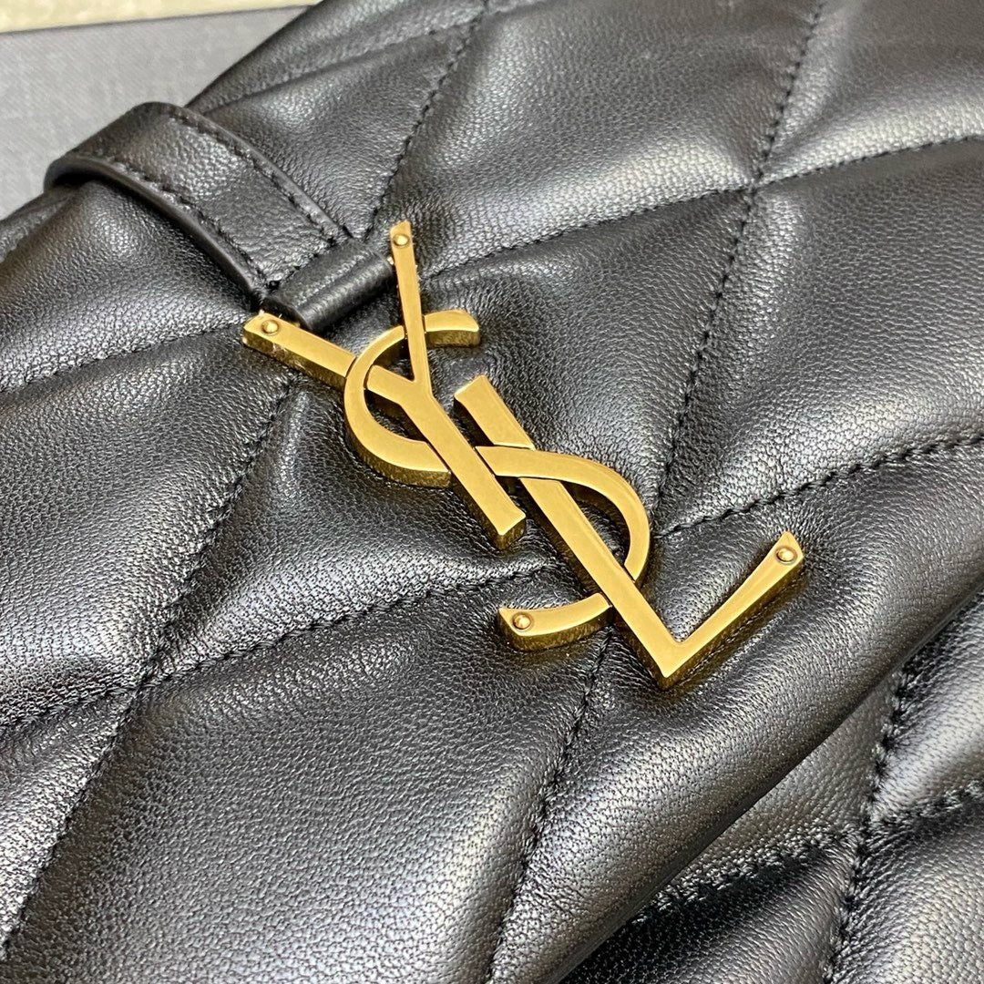 Saint Laurent Jamie Shoulder Bag Black Ferragens Douradas