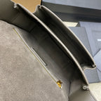 Saint Laurent Niki Saddle Shoulder Bag Taupe Ferragens Douradas