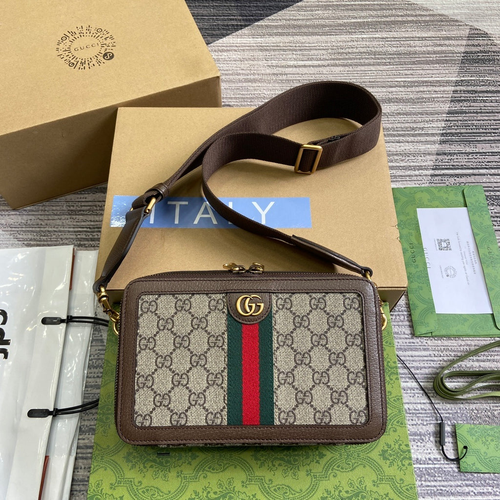 Gucci Ophidia Travel Case Bag Khaki