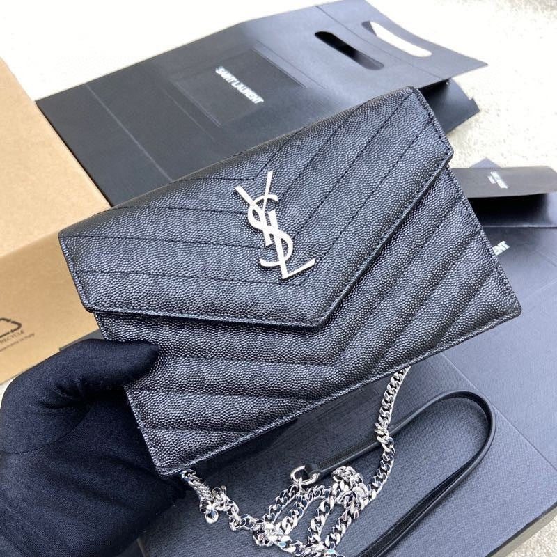 Saint Laurent Shoulder Bag Preta Ferragens Prata