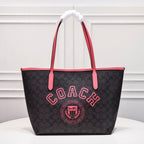 Coach City Tote Varsity Signature Canvas Brown / Pink