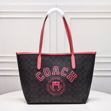 Coach City Tote Varsity Signature Canvas Brown / Pink