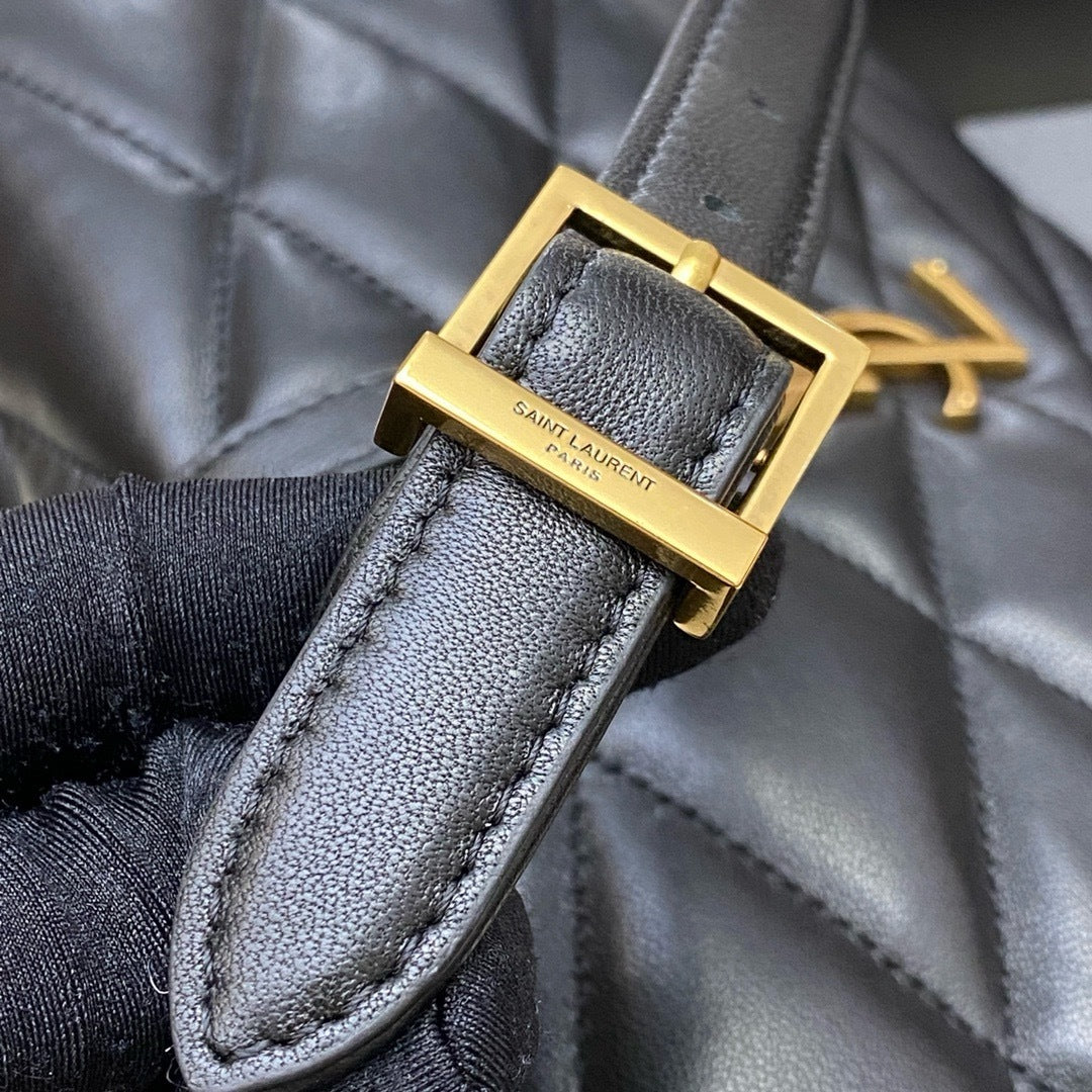 Saint Laurent Jamie Shoulder Bag Black Ferragens Douradas