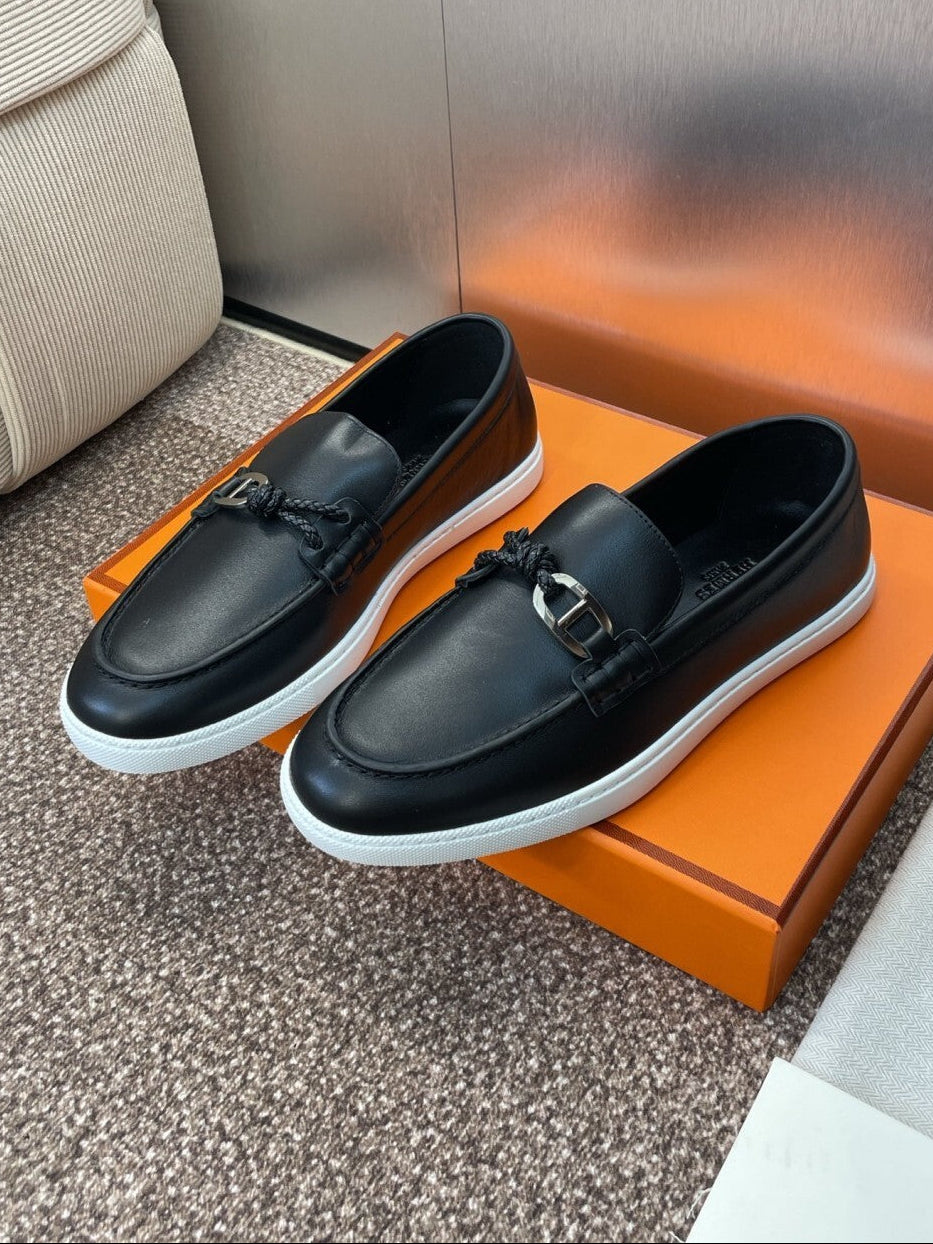 HERMES LOAFER Couro Black