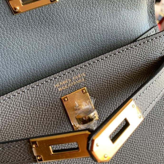 Bolsa Kelly Sellier Mini II Gris Meyer (tamanho 20) .