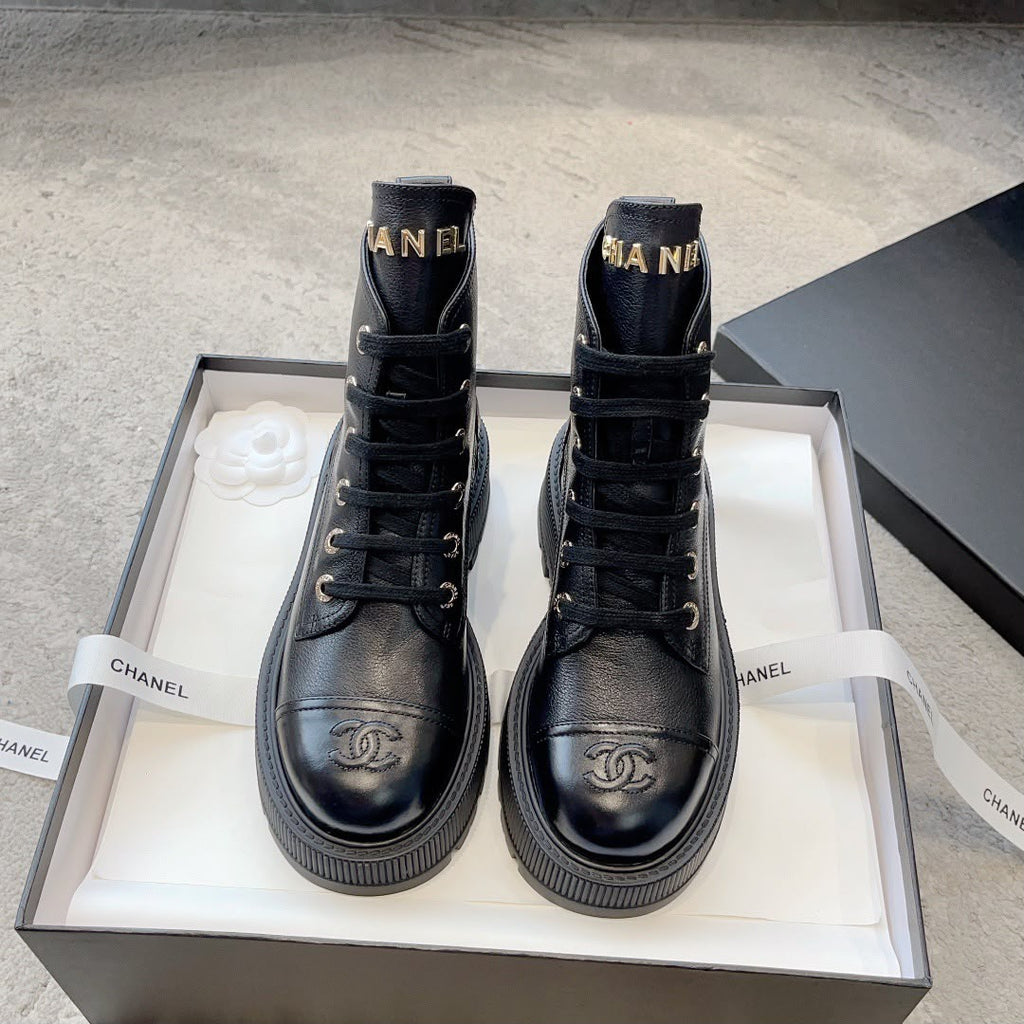 Chanel Combat Boot Black