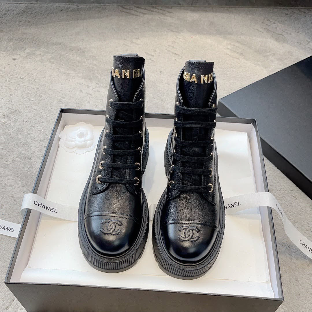 Chanel Combat Boot Black