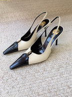 Saint Laurent Scarpin Slingback Babylone Breteuil Noir 90 mm
