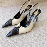 Saint Laurent Scarpin Slingback Babylone Breteuil Noir 90 mm