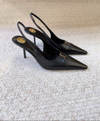 Scarpin Slingback Babylone Breteuil Black Saint Laurent Black  75 mm