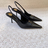 Scarpin Slingback Babylone Breteuil Black Saint Laurent Black  75 mm