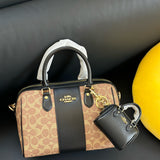 Coach Rowan Satchel Khaki Black