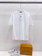 Camiseta Prada de Algodão Interlock com Logo Triangular