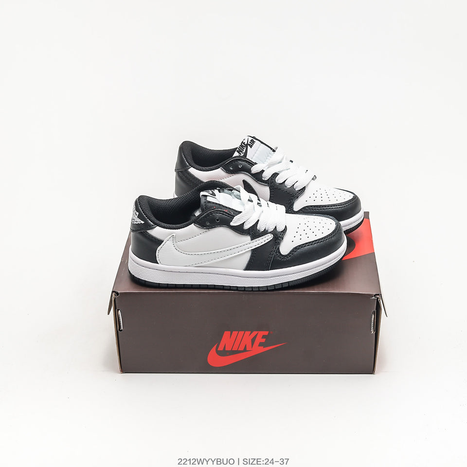Jordan 1 Retro  x Travis Scott Black White Infantil
