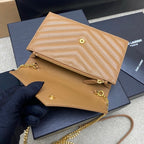 Saint Laurent Shoulder Bag Bege Camel Ferragens  Douradas