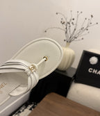 Chanel Thong Sandals White.