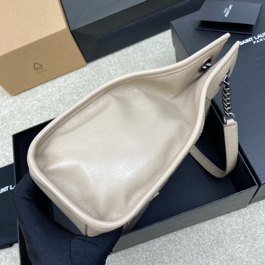 Saint Laurent Niki Shopping Bag Off-White Taupe
