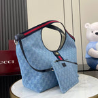 Gucci Giglio Large Tote Bag Blue