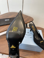 Prada  slingback pump suede Black