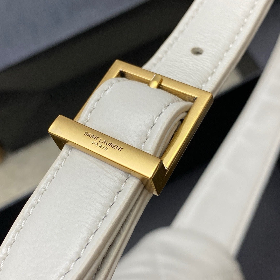 Saint Laurent Jamie Shoulder Bag Off White Ferragens Douradas