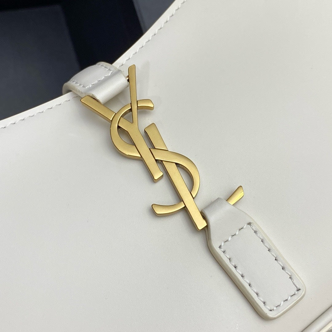 Saint Laurent Le 5 À 7 Top Handle Bag Off White Ferragens Douradas