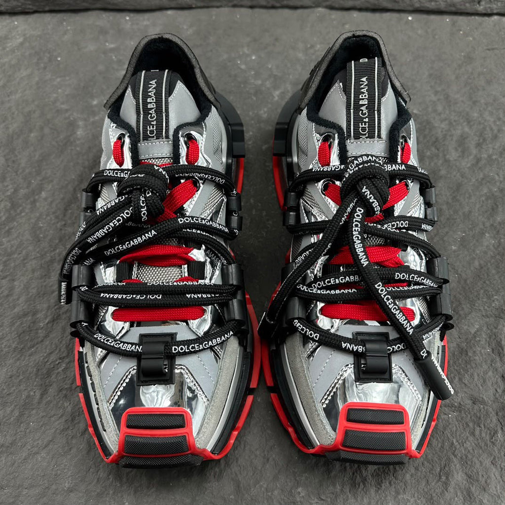 Dolce & Gabbana Space Trainers Silver/Red/Black