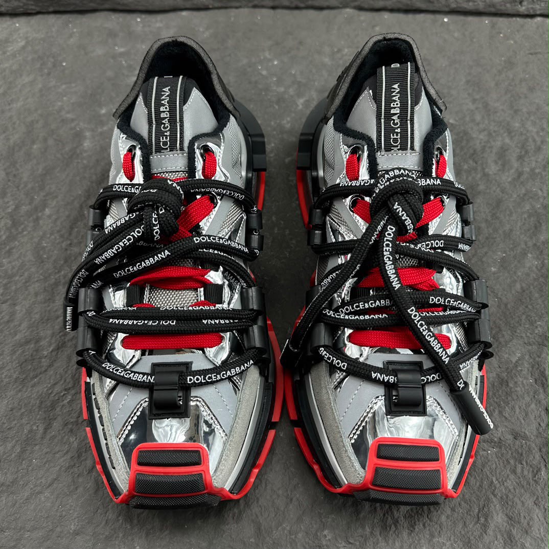 Dolce & Gabbana Space Trainers Silver/Red/Black