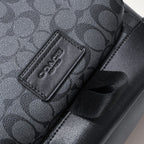 Coach Track Backpack Signature Canvas Black
