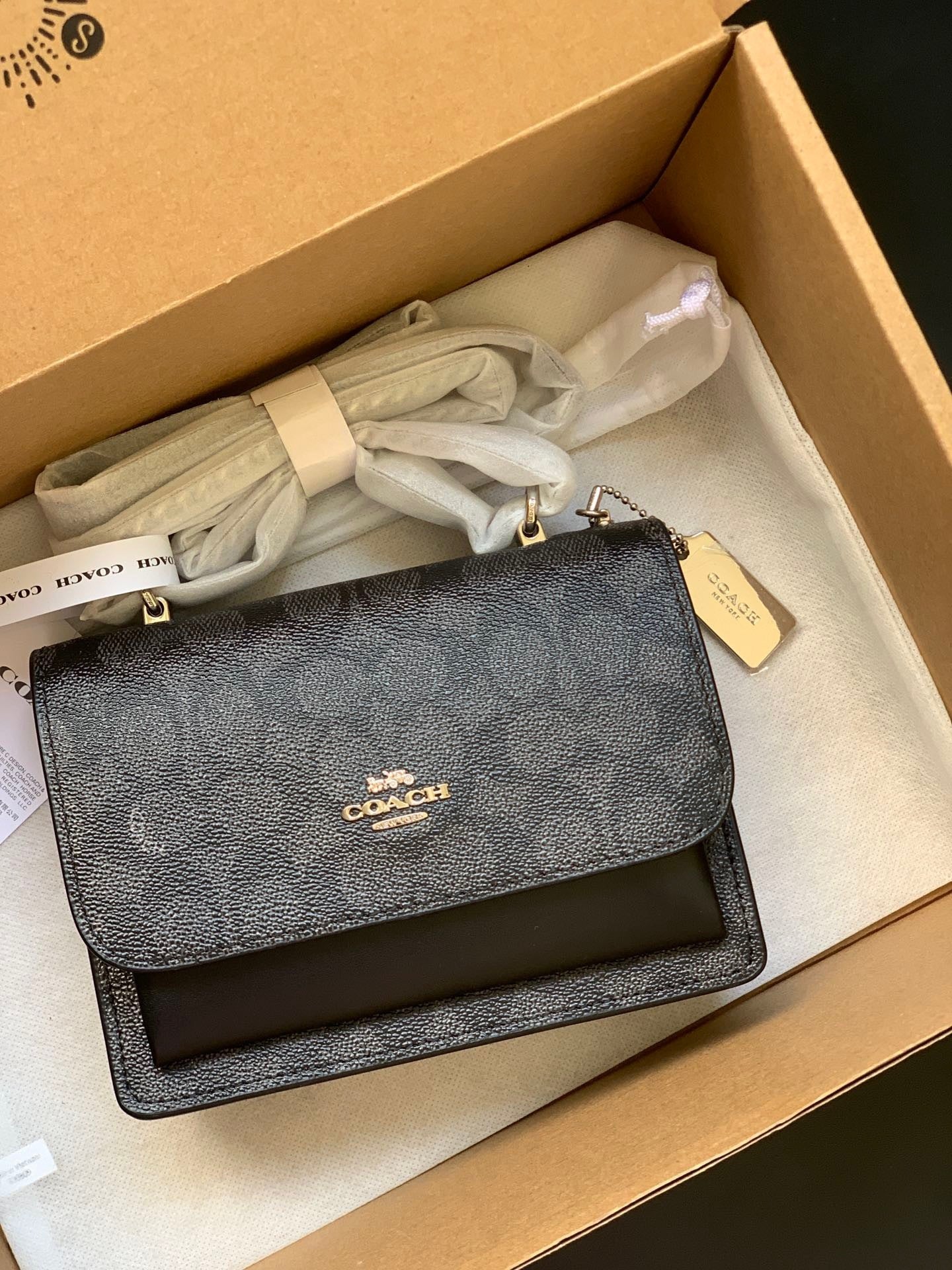 Coach Mini Klare Crossbody Bag Black Ferragens Douradas