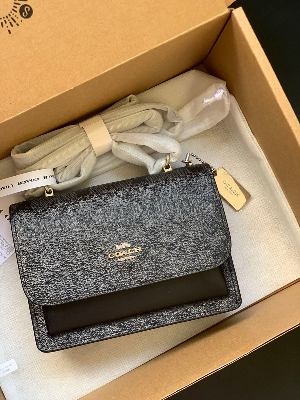 Coach Mini Klare Crossbody Bag Black Ferragens Douradas